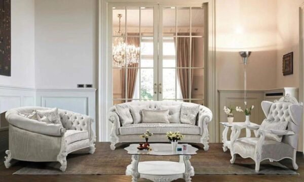(6081) BEIGE FABRIC SOFA SET
