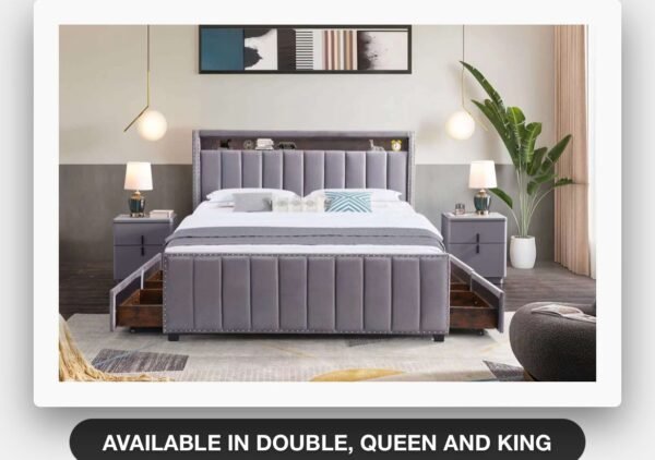 Luxury Headboard with drawer storage bedframe - Image 2