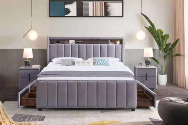Luxury Headboard with drawer storage bedframe