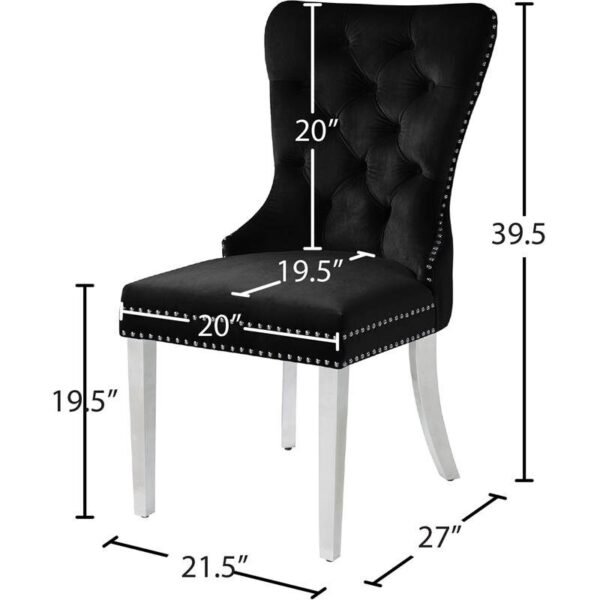 EMILY BLACK/SILVER DINNING CHAIR - Image 2