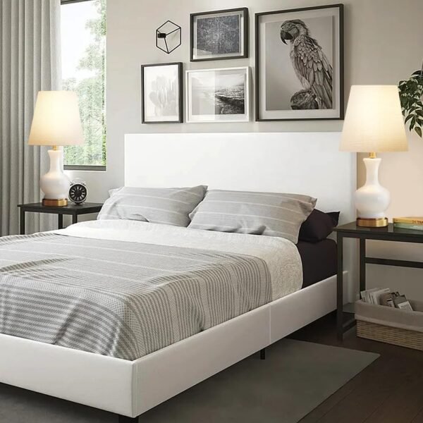 Uptown Bed (White Faux Leather)