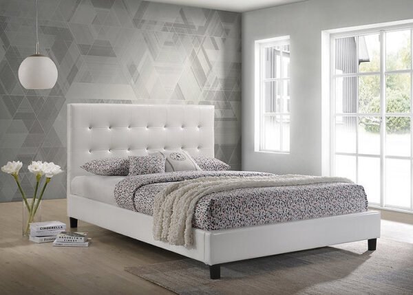 Orlando Bed (White Faux Leather