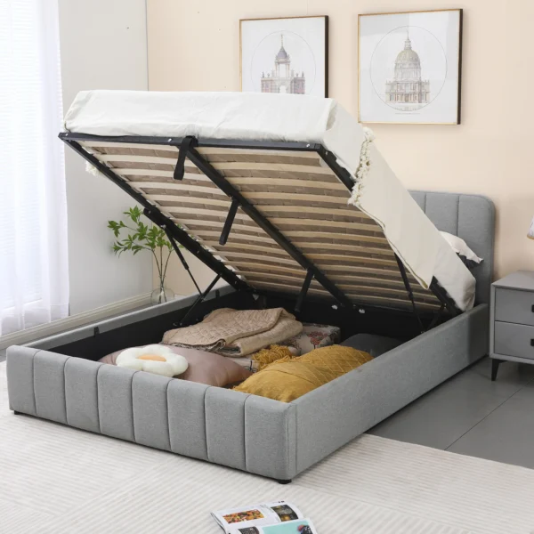 Frankfurt Lift Top Bed (Grey Velvet) - Image 2