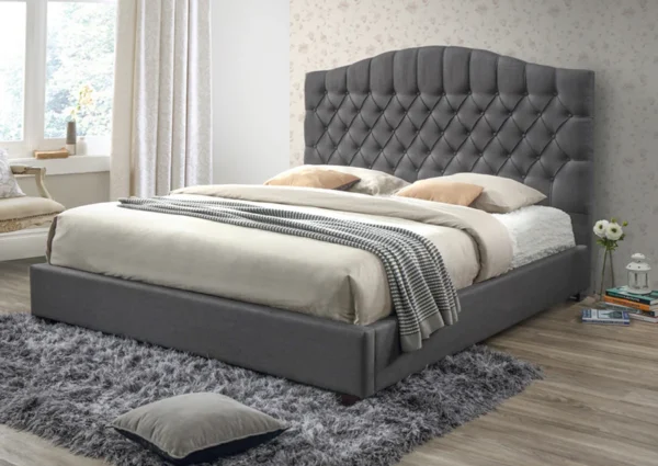 Franky Bed (Grey Velvet) - Image 2